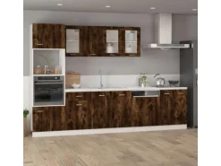 vidaXL Hängeschrank Glas Räuchereiche 40x31x60 cm Holzwerkstoff