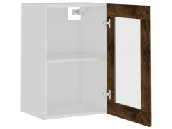 vidaXL Hängeschrank Glas Räuchereiche 40x31x60 cm Holzwerkstoff