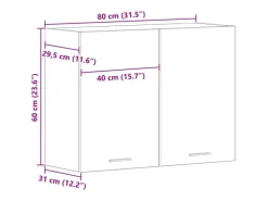 vidaXL Hängeschrank mit Tür Riga Schwarz Eichen-Optik 80 x 31 x 60 cm 863144