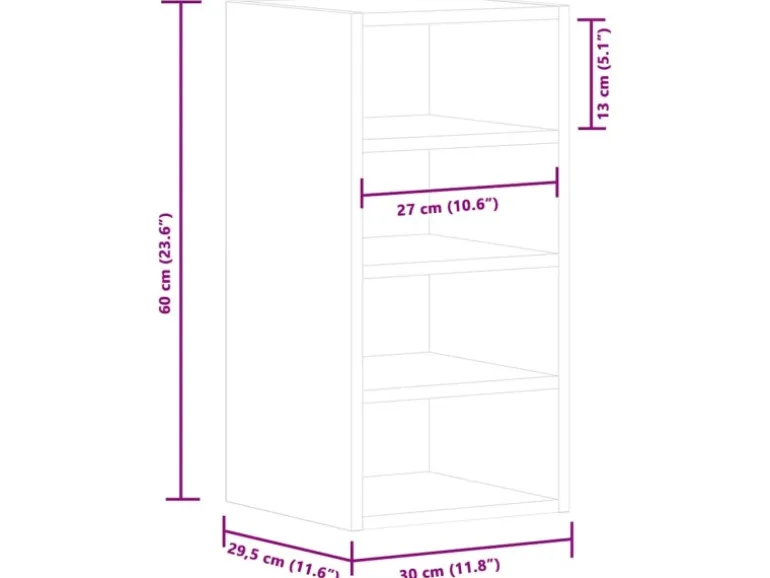 vidaXL Hängeschrank Riga Schwarz 30x29,5x60 cm Holzwerkstoff 854167