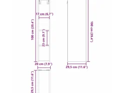 vidaXL Hängeschrank Riga Weiß 20 x 29,5 x 100 cm Holzwerkstoff 884450
