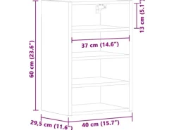 vidaXL Hängeschrank Riga Weiß 40x29,5x60 cm Holzwerkstoff 854175