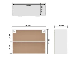 vidaXL Hängeschrank Weiß 80x31x60 cm Holzwerkstoff