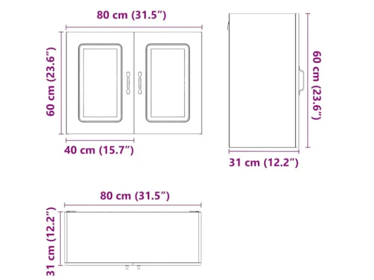 vidaXL Küchen-Hängeschrank Kalmar Sonoma-Eiche Holzwerkstoff 853590
