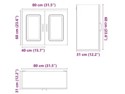vidaXL Küchen-Hängeschrank Kalmar Grau Sonoma Holzwerkstoff 853593