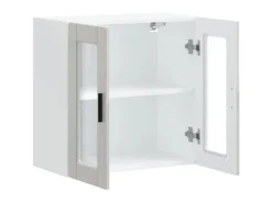 vidaXL Küchen-Hängeschrank mit Glastür Porto Hochglanz-Weiß 854149