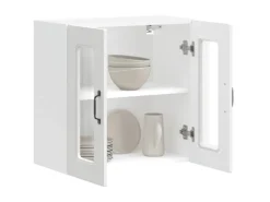 vidaXL Küchen-Hängeschrank mit Glastür Kalmar Weiß Holzwerkstoff 853667