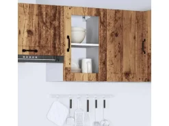 vidaXL Küchen-Hängeschrank mit Glastür Porto Altholz-Optik 854015
