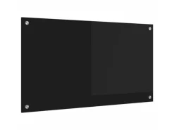 vidaXL Küchenrückwand Schwarz 90 x 50 cm Gehärtetes Glas 42018039