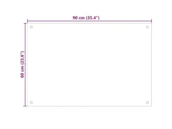 vidaXL Küchenrückwand Schwarz 90x60 cm Hartglas 249489