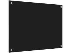 vidaXL Küchenrückwand Schwarz 80 x 60 cm Gehärtetes Glas 42018037