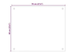 vidaXL Küchenrückwand Transparent 70x60 cm Hartglas 249468