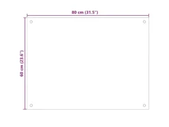 vidaXL Küchenrückwand Transparent 80x60 cm Hartglas 249471