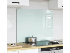 vidaXL Küchenrückwand Weiß 80 x 60 cm Gehärtetes Glas 42018013