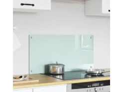 vidaXL Küchenrückwand Weiß 80 x 40 cm Gehärtetes Glas 42018011