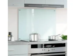vidaXL Küchenrückwand Weiß 80x60 cm Hartglas 249456