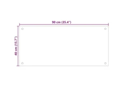 vidaXL Küchenrückwand Weiß 90x40 cm Hartglas 249457