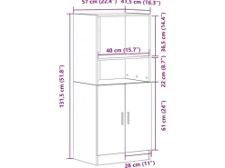vidaXL Küchenschrank Altholz-Optik 57x41,5x131,5 cm Holzwerkstoff 860128