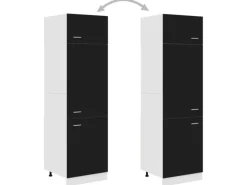 vidaXL Kühlumbauschrank Schwarz 60x57x207 cm Holzwerkstoff