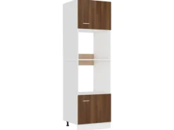 vidaXL Mikrowellenumbauschrank Braun Eichen-Optik 60x57x207 cm