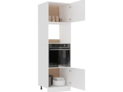 vidaXL Mikrowellenumbauschrank Weiß 60x57x207 cm Holzwerkstoff