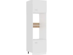 vidaXL Mikrowellenumbauschrank Weiß 60x57x207 cm Holzwerkstoff