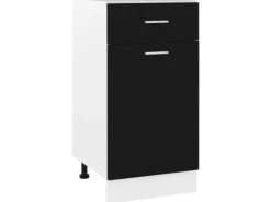 vidaXL Schubunterschrank Schwarz 40x46x81,5 cm Holzwerkstoff
