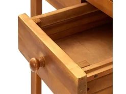 vidaXL Servierwagen Akazienolz Massiv 92 x 43,5 x 141,5 cm