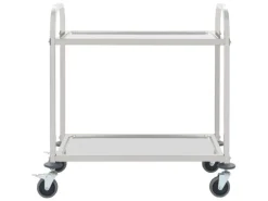 vidaXL 2-Stufiger Servierwagen 96,5 x 55 x 90 cm Edelstahl