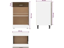 vidaXL Unterschrank mit Schublade Braun Eiche-Optik 50x46x81,5 cm