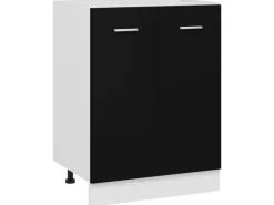 vidaXL Unterschrank Schwarz 60x46x81,5 cm Holzwerkstoff