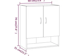 vidaXL Wandschrank Schwarz 60x31x70 cm Holzwerkstoff Modell 2