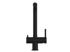 VIZIO 3 Wege Wasserhahn Küchenarmatur Edelstahl Massiv mit 360° Schwenkbarem L Auslauf PVD Schwarz Matt