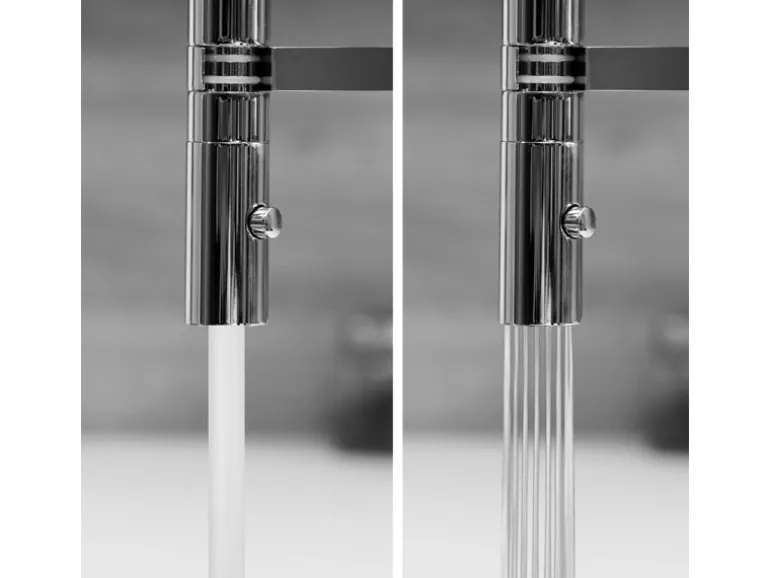 VIZIO 3 Wege Wasserhahn Küchenarmatur BOD mit 360° Schwenkbarem Auslauf Abnehmbare 2 Strahl Handbrause Verchromt Blau