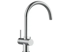 VIZIO 3 Wege Wasserhahn Küchenarmatur Edelstahl Massiv mit 360° Schwenkbarem U Auslauf Hochglanz Poliert