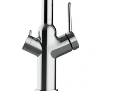 VIZIO 3 Wege Wasserhahn Küchenarmatur BOD mit 360° Schwenkbarem Auslauf Abnehmbare 2 Strahl Handbrause Verchromt Rot
