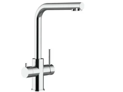 VIZIO 5 Wege Wasserhahn Küchenarmatur Edelstahl Massiv mit 360° Schwenkbarem L Auslauf Hochglanz Poliert