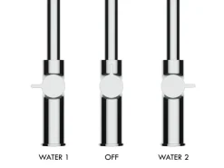 VIZIO 4 Wege Wasserhahn Küchenarmatur FC mit 360° Schwenkbarem L Auslauf Verchromt