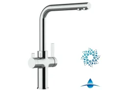 VIZIO 4 Wege Wasserhahn Küchenarmatur FC mit 360° Schwenkbarem L Auslauf Verchromt