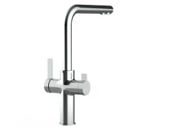 VIZIO 4 Wege Wasserhahn Küchenarmatur FC mit 360° Schwenkbarem L Auslauf Verchromt