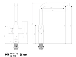 VIZIO 4 Wege Wasserhahn Küchenarmatur FC mit 360° Schwenkbarem L Auslauf Verchromt