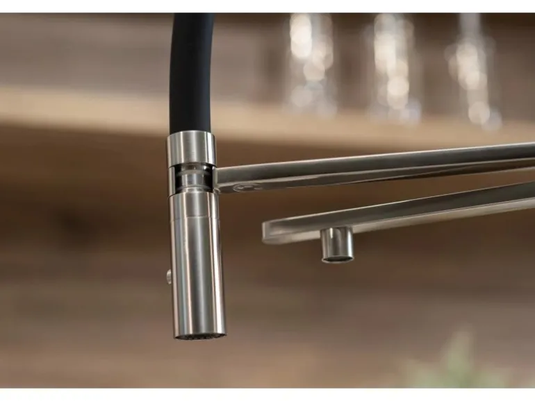 VIZIO 5 Wege Wasserhahn Küchenarmatur Edelstahl Massiv mit 360° Schwenkbarem Auslauf Abnehmbare 2 Strahl Handbrause Gebürstet Orange