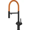 VIZIO 4 Wege Wasserhahn Küchenarmatur BOD mit 360° Schwenkbarem Auslauf Abnehmbare 2 Strahl Handbrause Schwarz Matt   Orange