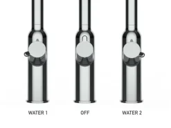 VIZIO 4 Wege Wasserhahn Küchenarmatur BOD mit 360° Schwenkbarem Auslauf Abnehmbare 2 Strahl Handbrause Schwarz Matt   Orange