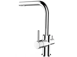 VIZIO 3 Wege Wasserhahn Küchenarmatur FL mit 360° Schwenkbarem L Auslauf