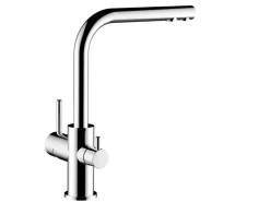 VIZIO 3 Wege Wasserhahn Küchenarmatur FL mit 360° Schwenkbarem L Auslauf