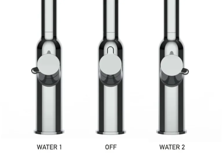 VIZIO 4 Wege Wasserhahn Küchenarmatur BOD mit 360° Schwenkbarem Auslauf Abnehmbare 2 Strahl Handbrause Schwarz Matt Grau