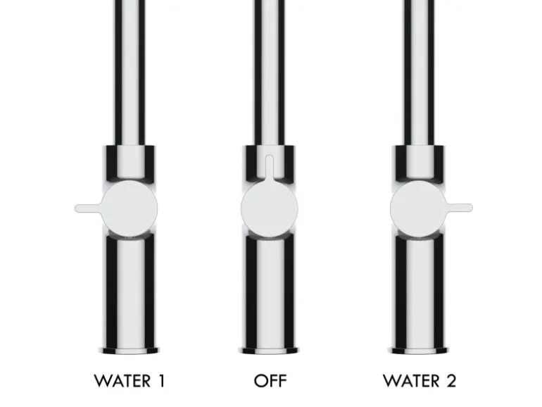 VIZIO 4 Wege Wasserhahn Küchenarmatur FC mit 360° Schwenkbarem Auslauf Abnehmbare 2 Strahl Handbrause Verchromt Schwarz