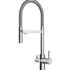 VIZIO NIEDERDRUCK 3 Wege Wasserhahn Küchenarmatur FL mit 360° Schwenkbarem Auslauf Abnehmbare 2 Strahl Handbrause Verchromt