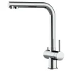 VIZIO NIEDERDRUCK 3 Wege Wasserhahn Küchenarmatur Edelstahl Massiv 360° Schwenkbarem L Auslauf Hochglanz Poliert